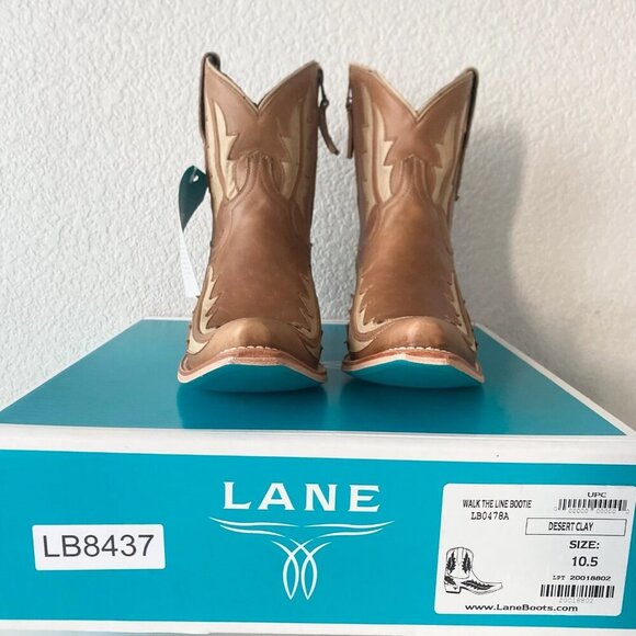NEW Lane WALK THE LINE Womens Brown Cowboy Bootie 10.5 Cowgirl Short Ankle Boots - Picture 10 of 11